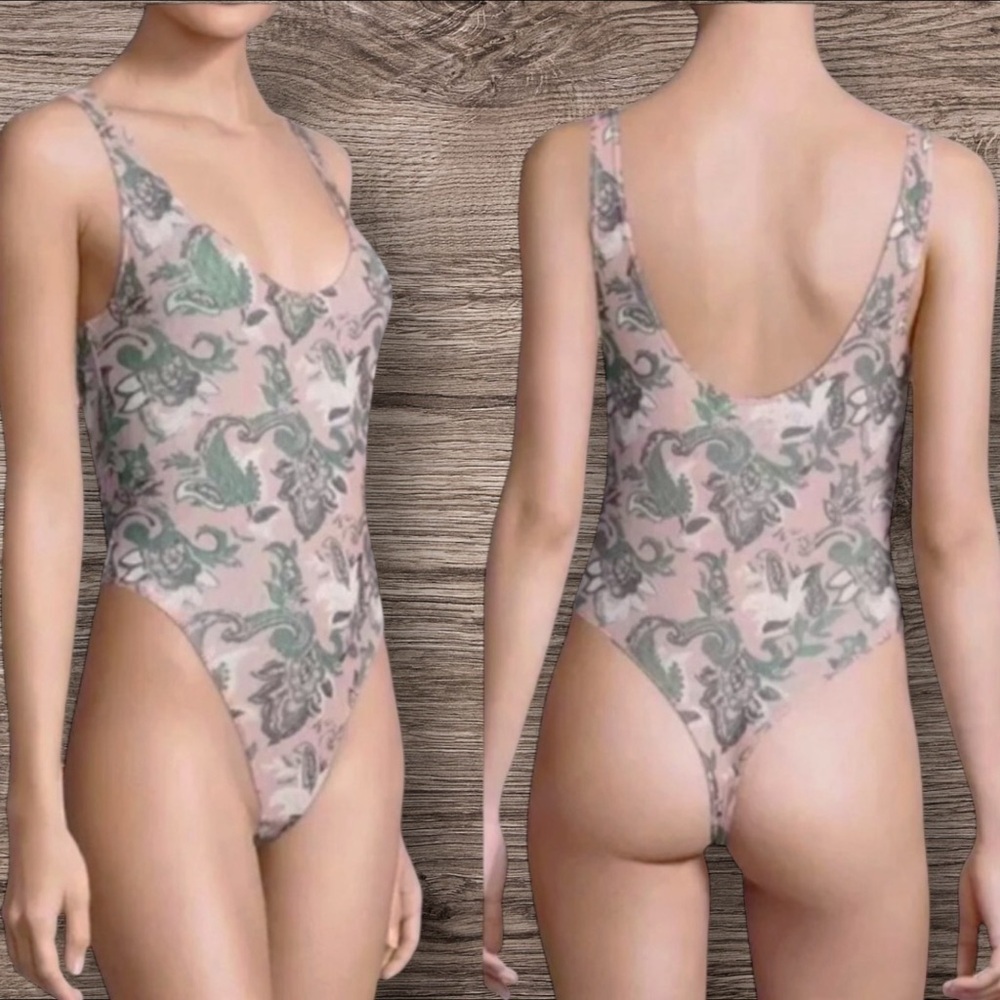 🌼 Free People Pretty in Freesia Pink – Floral Bodysuit– Size S & M | NWT